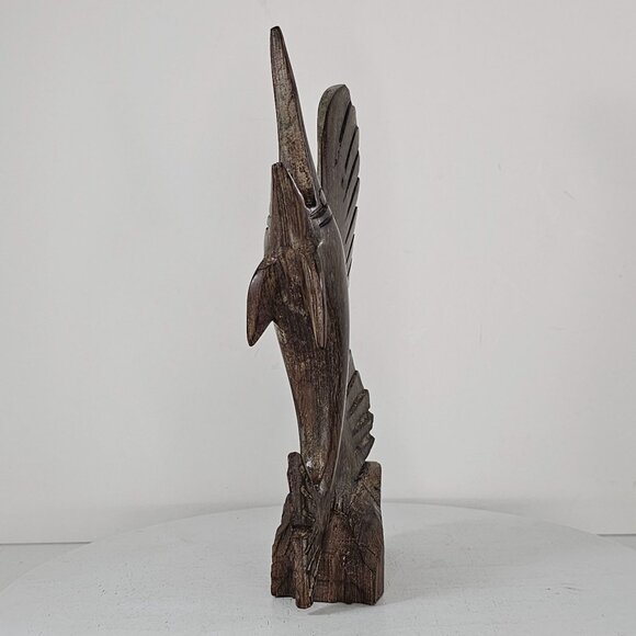 Hand-Carved Ironwood Swordfish Marlin Sculpture Figurine - Picture 2 of 8